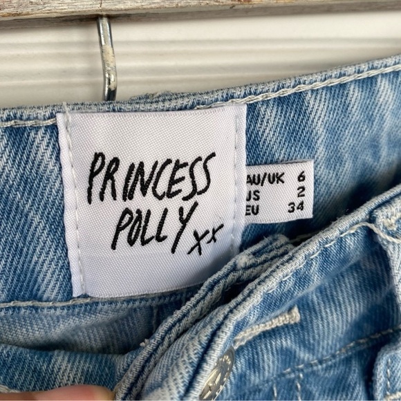 Princess Polly High Rise Blue Jeans - Picture 3 of 6